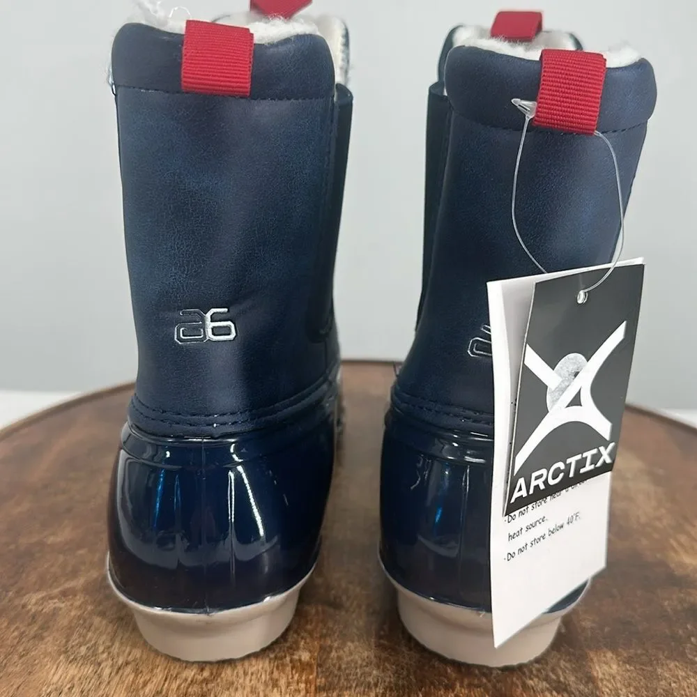 Arctix Boots Kids 7 Blue Rubber Pull On Hudson Duck Rain Winter Snow Lined